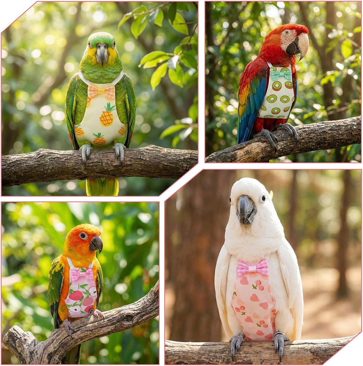 Complete 5 pieces set of washable bird diapers