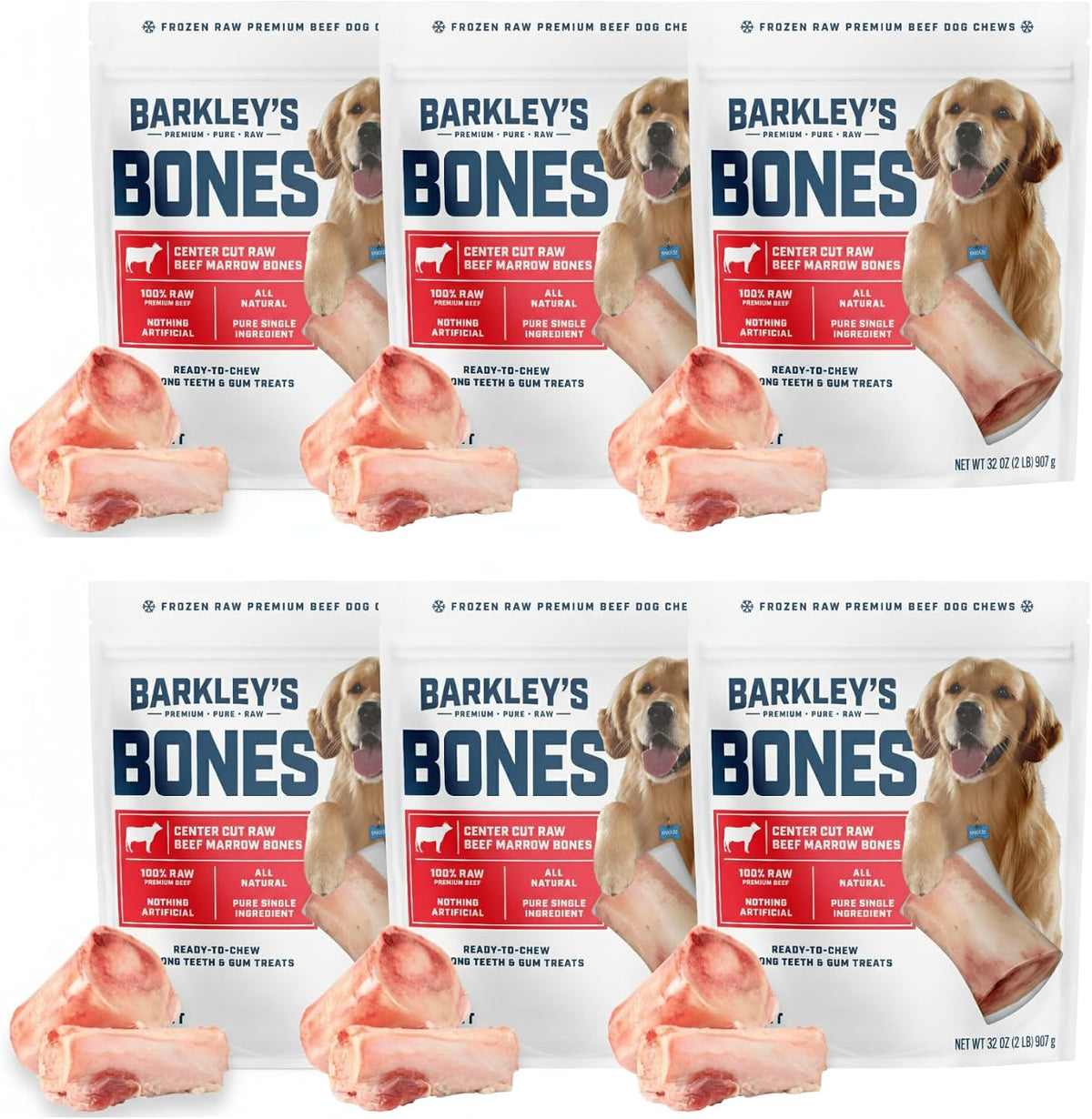 Barkley's Bag Beef Marrow Bones, Frozen Dog Treats, Single Ingredient Center Cut Beef Bone, Raw Natural Chew for Dogs, Dog Bones Long Lasting, for All Dog Breeds, Ages, & Sizes, 4 Count Bag (1 Pack) - Image 10