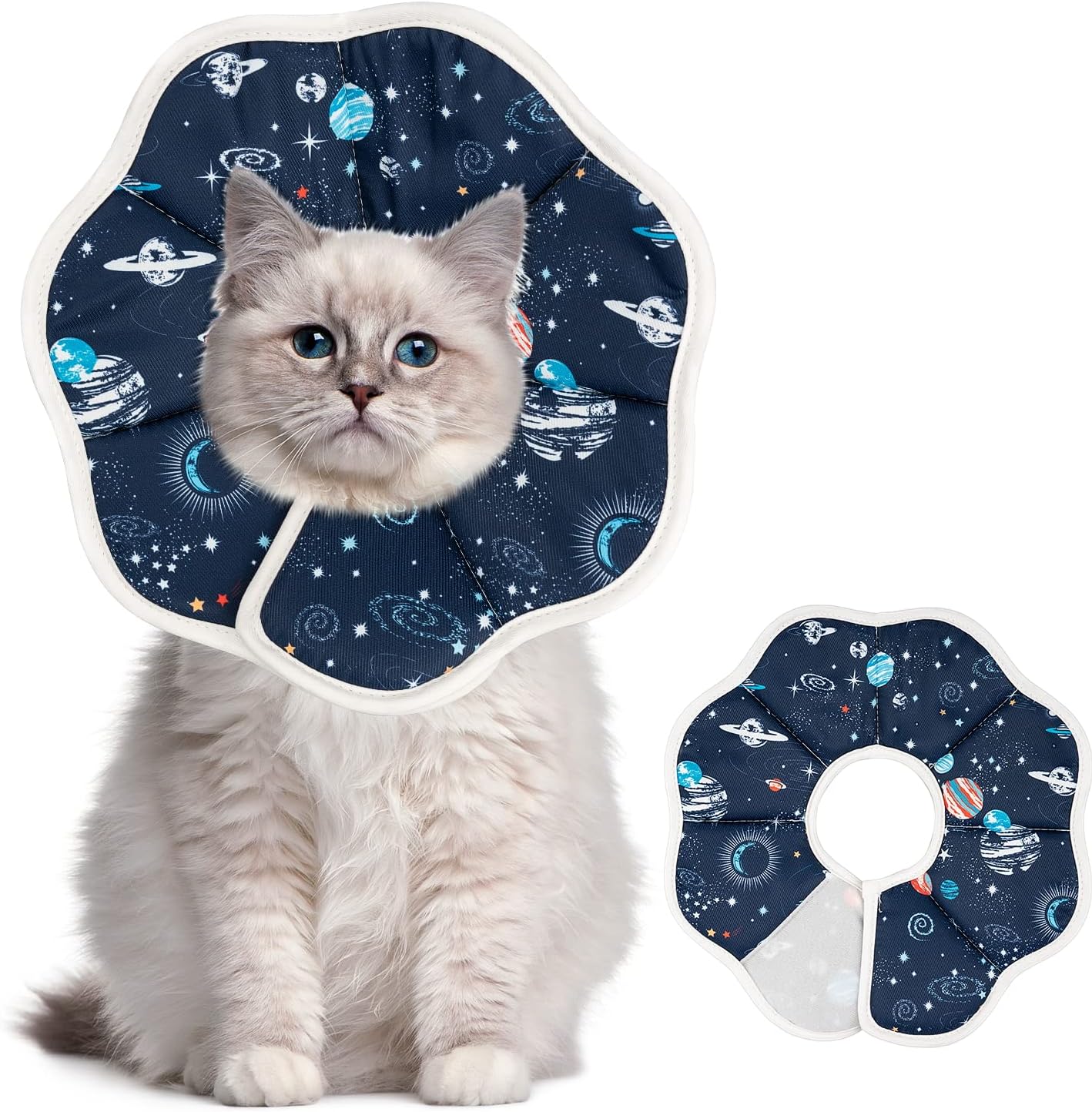 Depets Adjustable Recovery Pet Cone E-Collar for Cats Kittens Rabbits, Plastic Elizabeth Protective Collar Wound Healing Practical Neck Cover, Neck Girth 6.1 in - Image 9