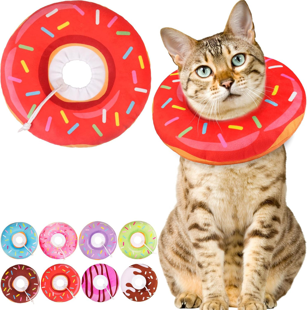 Cat Cone Collar Soft, Adjustable Cat Recovery Collars Spay Cones to Stop Licking, Cute Kittens Donut E Collar After Surgery, Anti-Lick Wound Healing Elizabetan Collars for Kittens (Pink, Small) - Image 10