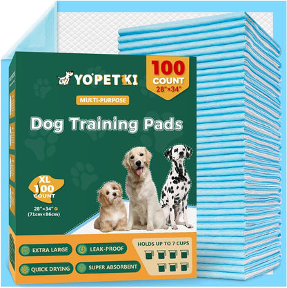 Yopetki extra large dog pee pads hundred pack front view packaging