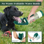 One handed operation of TIOVERY dog water bottle showing water dispensing