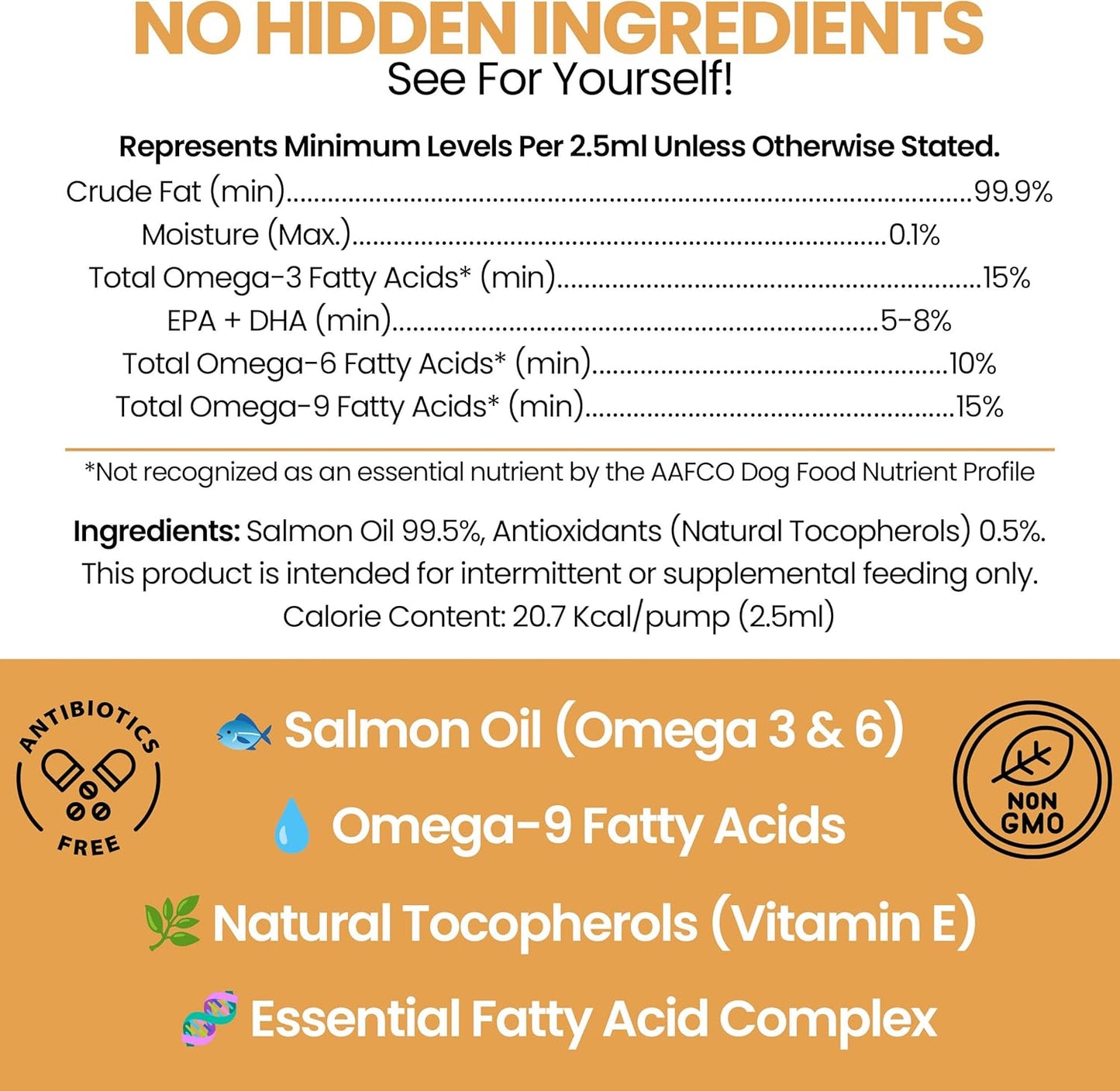 Chew + Heal premium fish oil for dog skin and coat health showing nutritional benefits