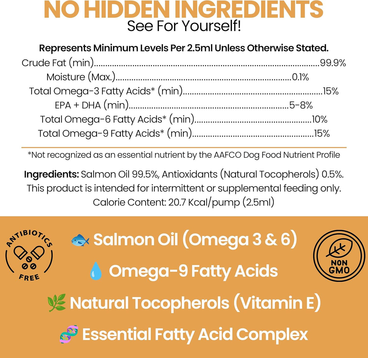 Chew + Heal premium fish oil for dog skin and coat health showing nutritional benefits