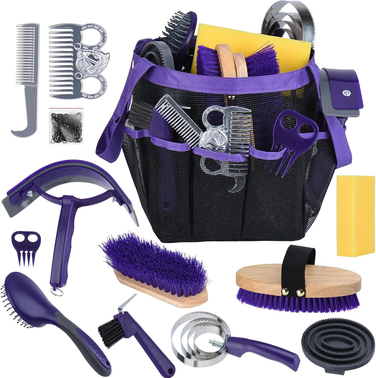 Horse Grooming Kit 13 Piece, Horse Brushes for Grooming Supplies Set with Organizer Bag, Horse Brush & Curry Comb for Effective Cleaning, Gift for Horses Riders Beginners - Image 10