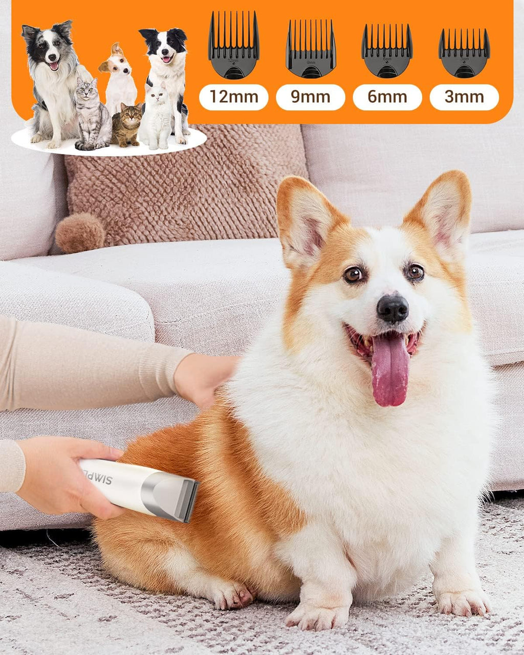 Clear large capacity dust cup filled with collected dog hair showing easy empty feature