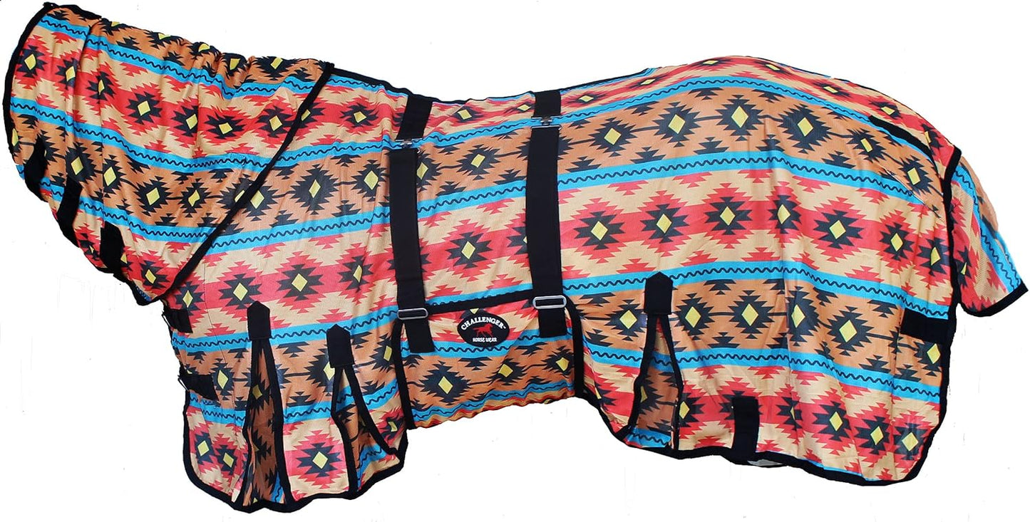Challenger horsewear combo sheet showing detachable airflow neck cover attachment detail