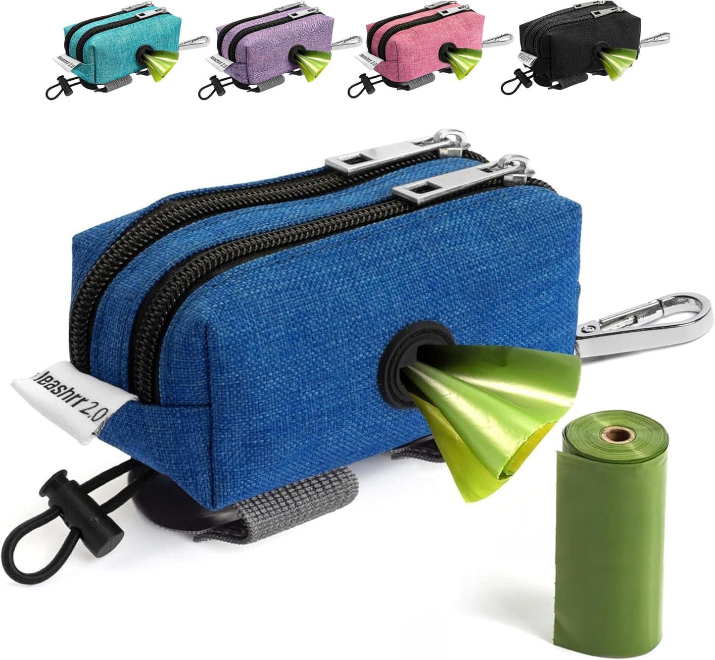 Dog Poop Bag Holder for Leashes - Dog Poop Bag Dispenser and Treat Holder with 2 Waterproof Pouches for Pet Waste Bags and Walking Accessories + 1 Free Roll - Leashrr 2.0 (Black) - Image 9