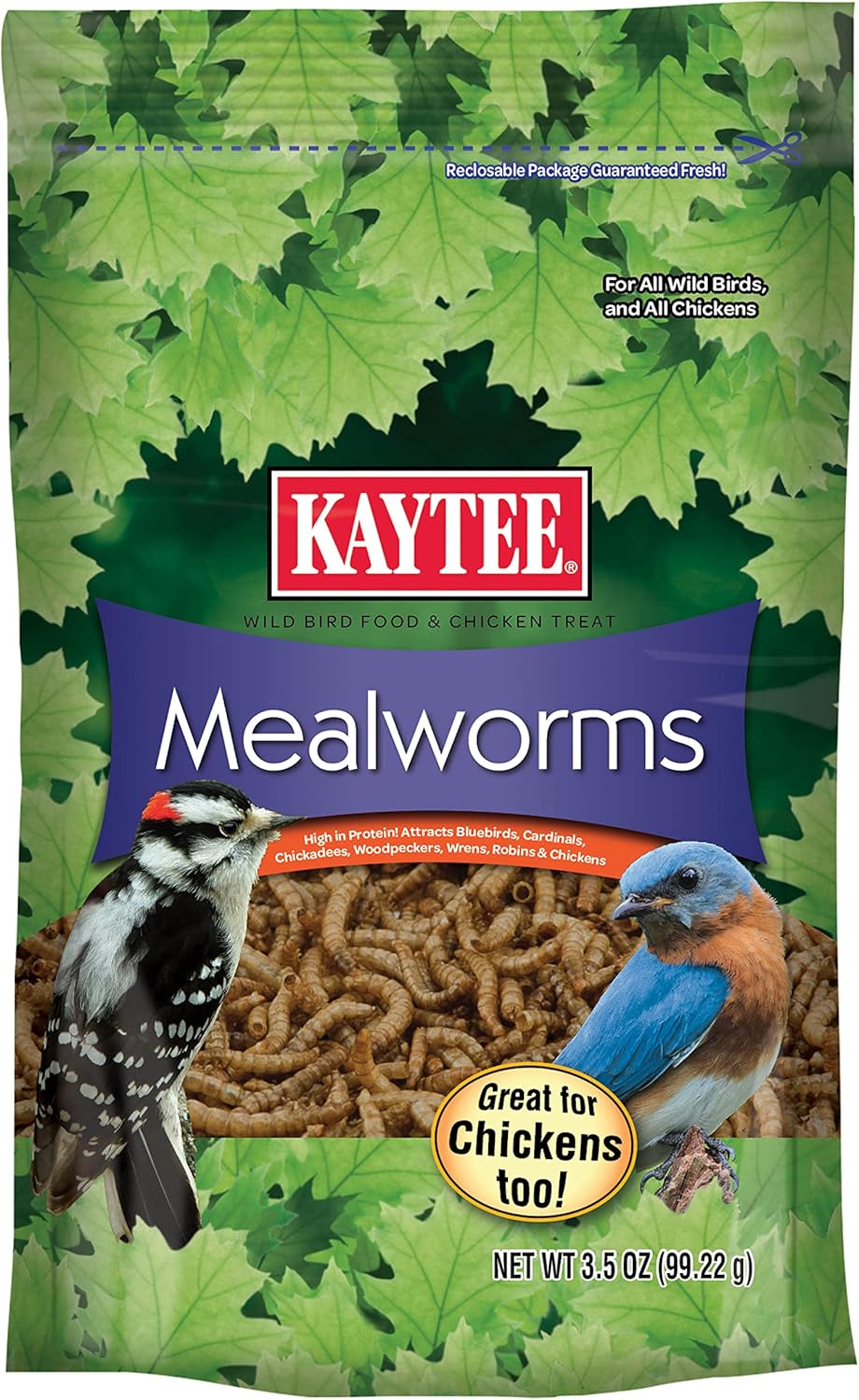 Kaytee Wild Bird Food Mealworms For Bluebirds, Wrens, Robins, Chickadees, Woodpeckers, Cardinals & Chickens, 17.6 Ounce - Image 10