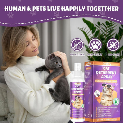 Two pack non toxic feline deterrent bottle showing clear cap spray mechanism