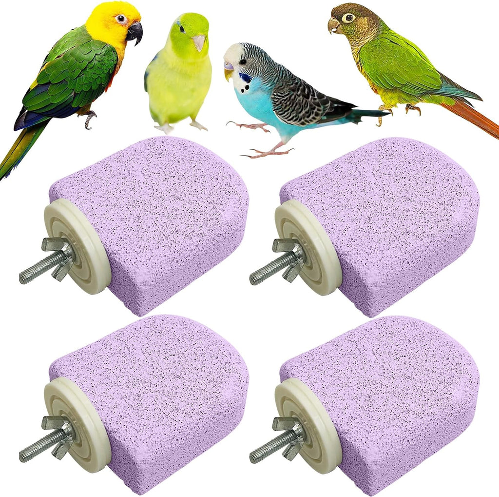 PINVNBY 4 PCS Bird Perch Stands Parrot Calcium Perch Beak Grinding Stone Foot Claws Trimmer Parakeet Platform Parrot Chewing Toys for Small Medium Cockatiel Conure Lovebird Finch - Image 12