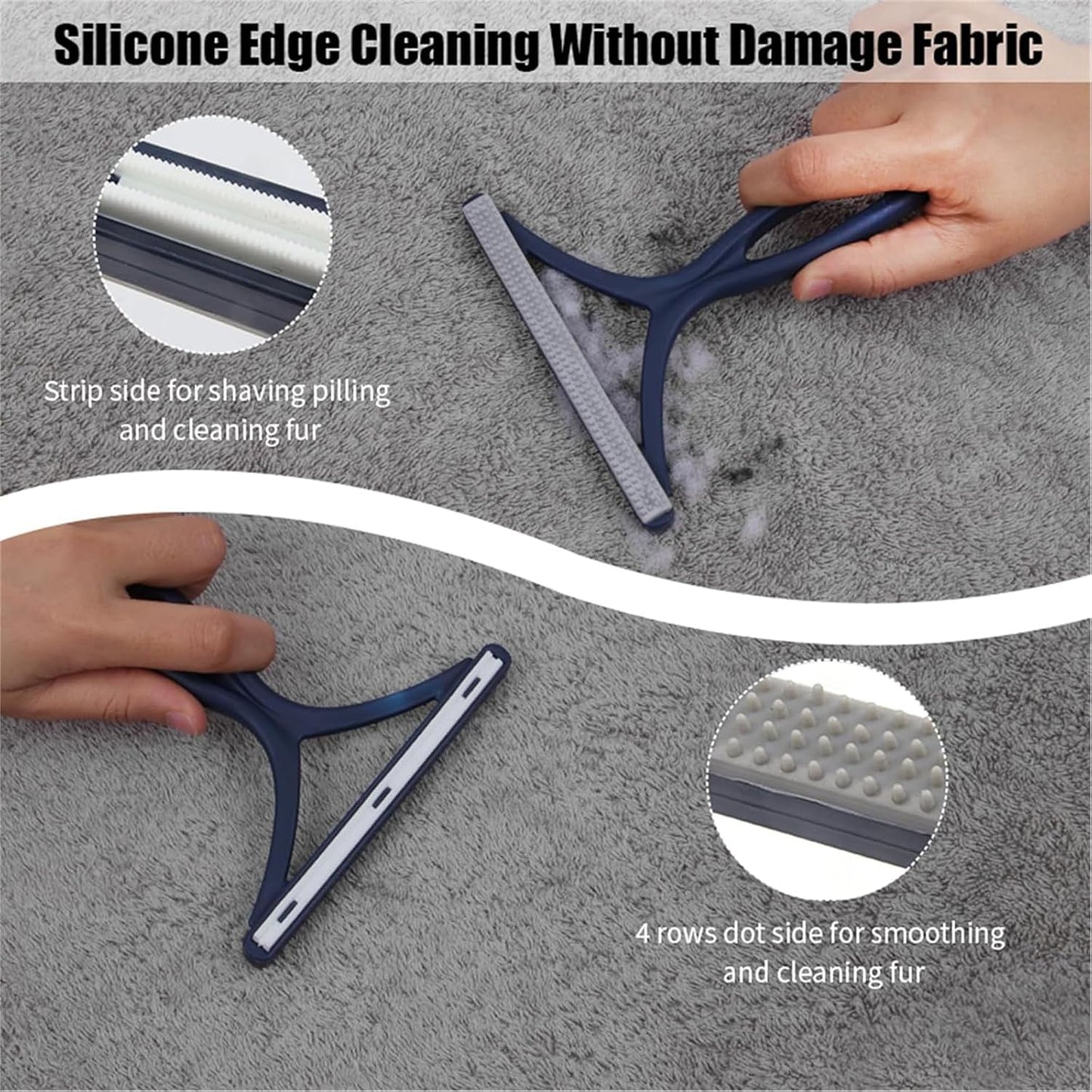 Close up of pet hair remover edge