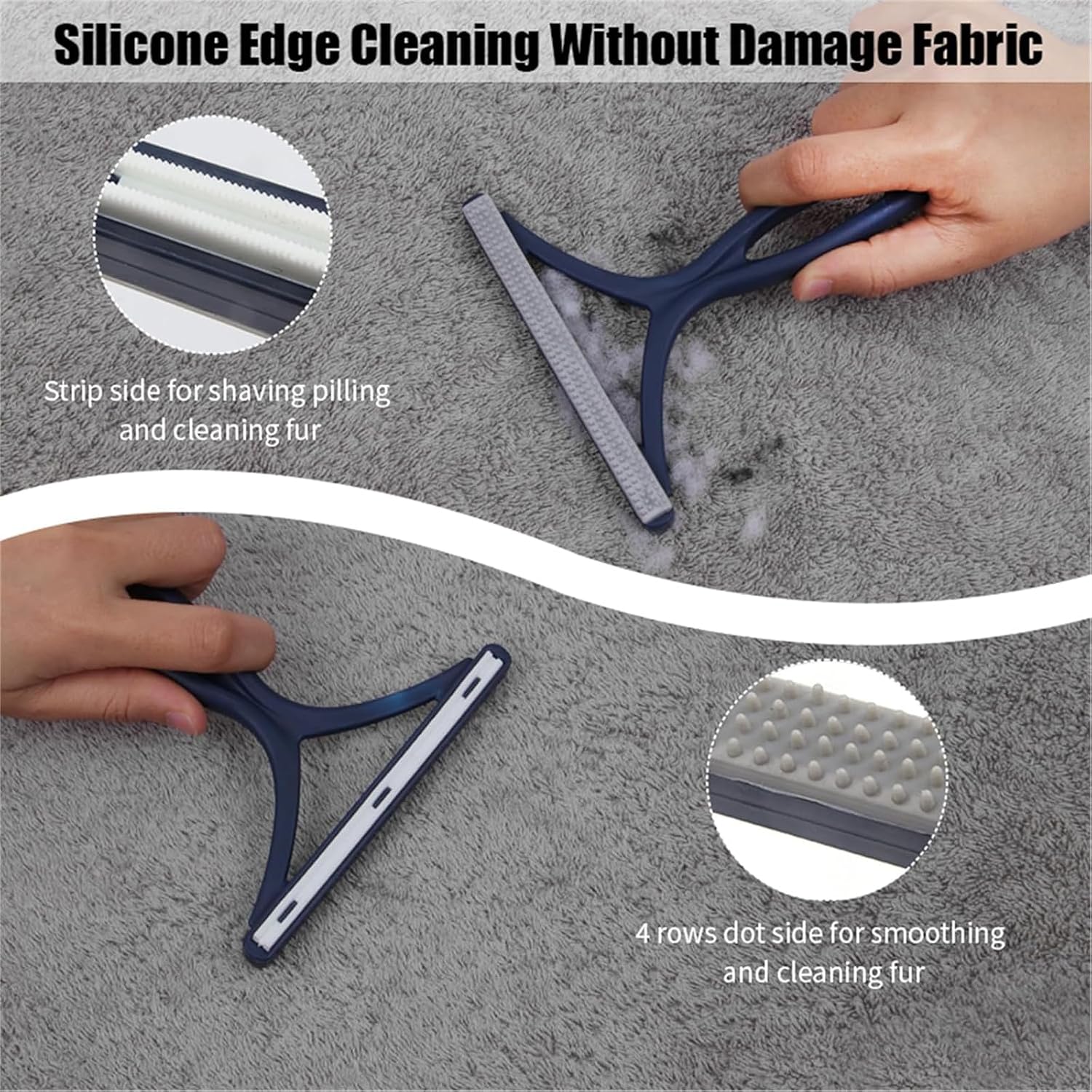 Close up of pet hair remover edge