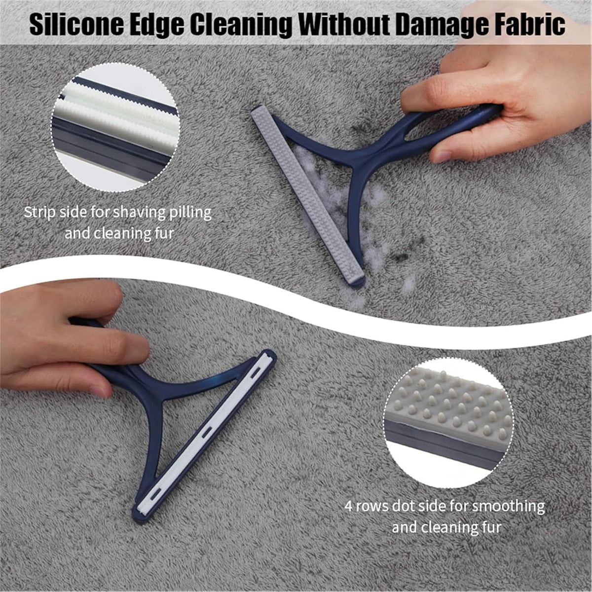 Close up of pet hair remover edge