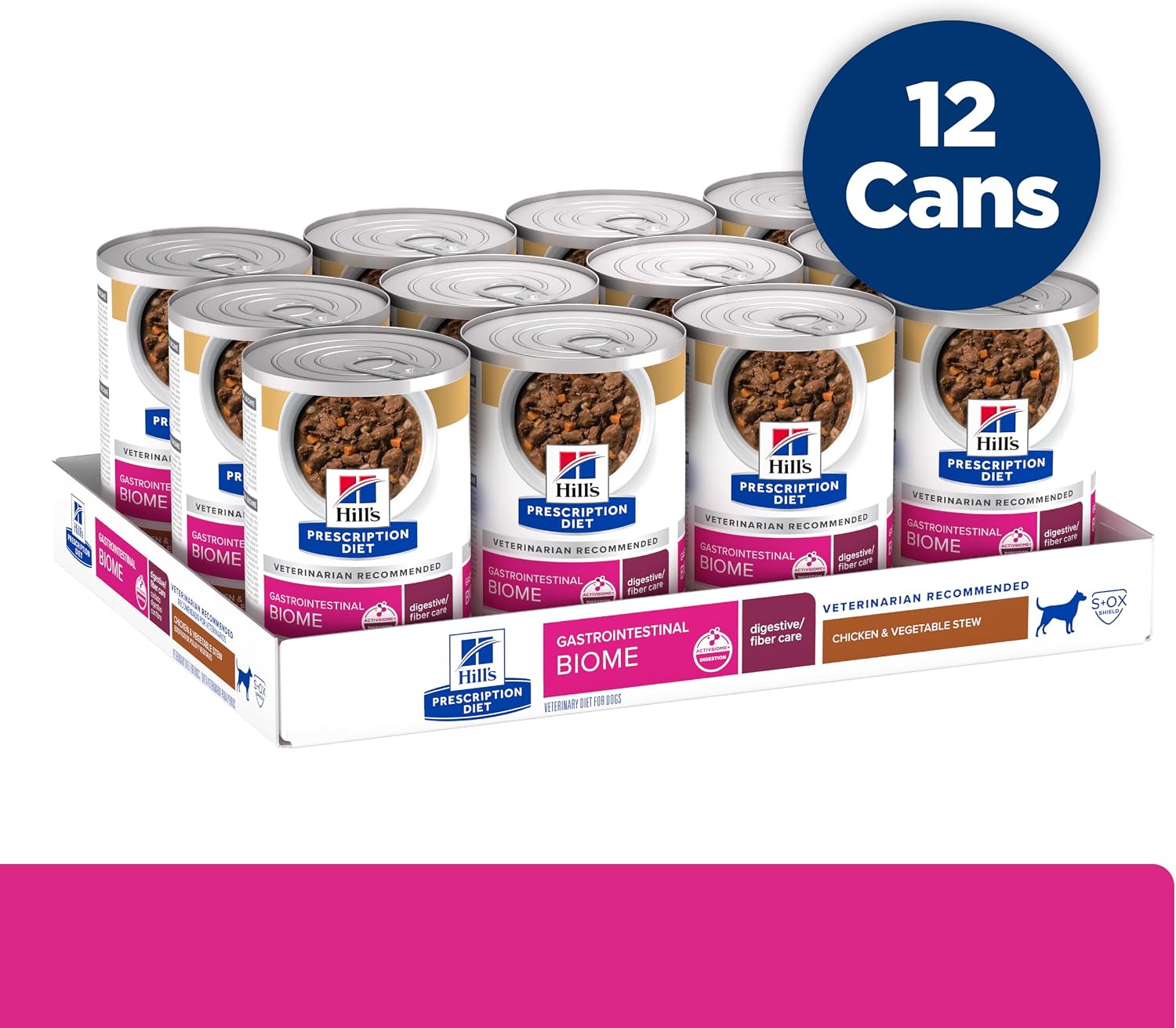 Hill's Prescription Diet Gastrointestinal Biome therapeutic wet dog food formula text close up