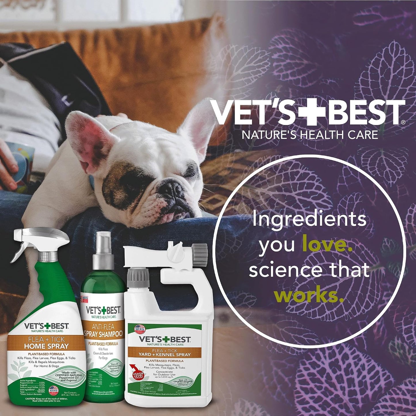 Peppermint oil and clove extract pet shampoo bottle for skin soothing