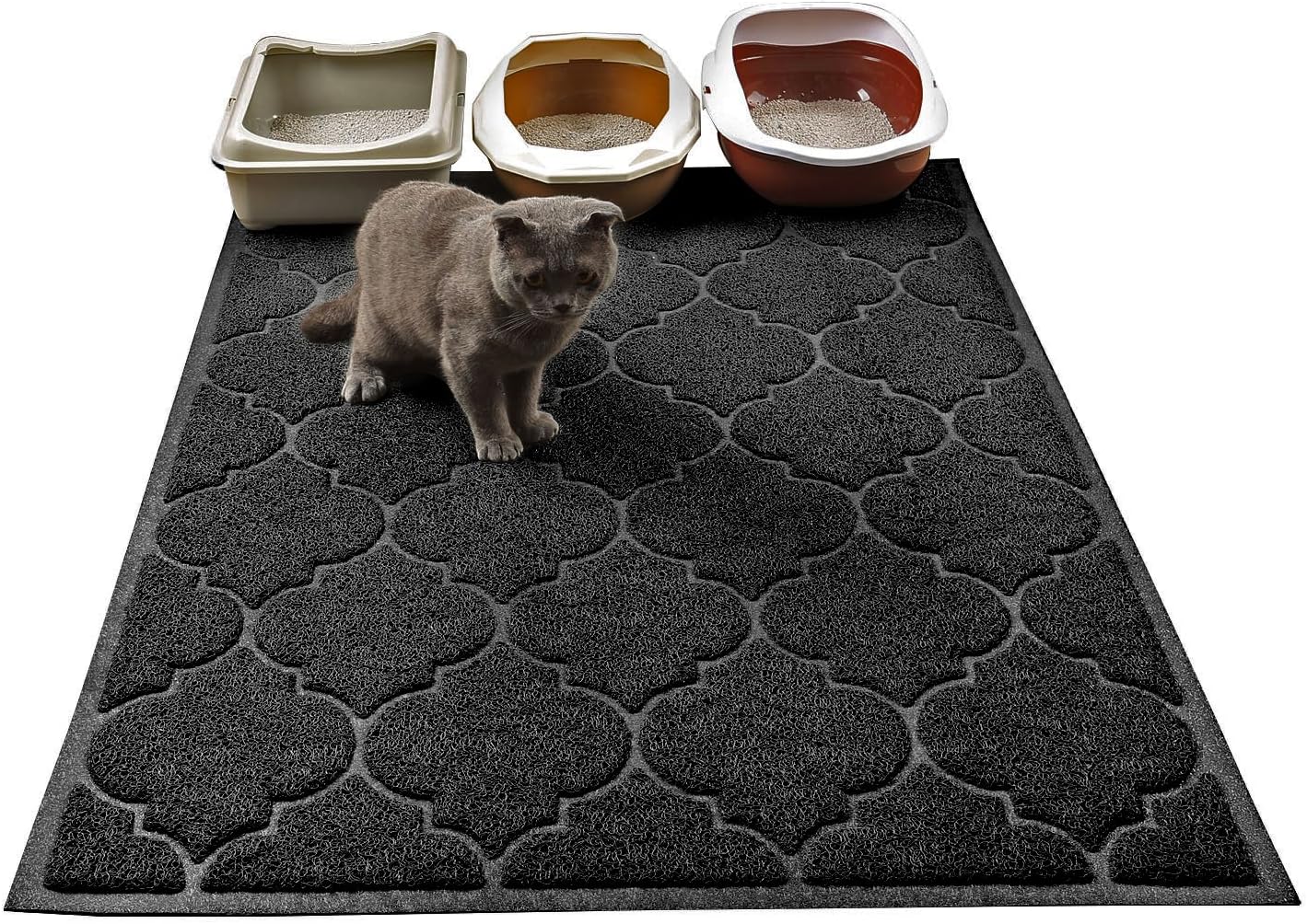 LittleTiger Cat Litter Mat, XL Super Size, Phthalate Free, Easy to Clean, 46x35 Inches, Durable, Soft on Paws, Large Litter Mat. - Image 11
