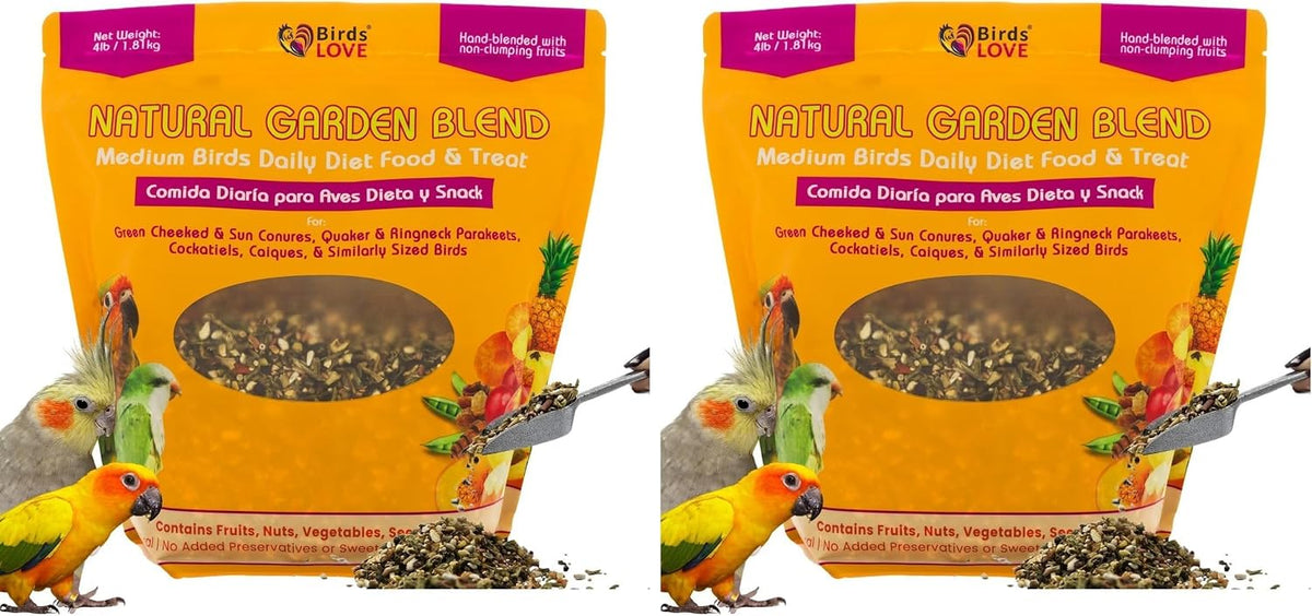 Birds LOVE Natural Garden Blend Conure Food, Sunflower Free Bird Seed Mix with Fruits, Nuts, Vegetables and Seeds, All Natural Daily Diet and Treat, 2 lb - Image 13