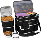 BAGLHER Dog Travel Bag for Supplies - Double-Layer Airline Approved Weekend Pet Travel Organizer Set for Dog and Cat Tote with 2 Pet Food Containers and 2 Collapsible Silicone Bowls Green - Image 11