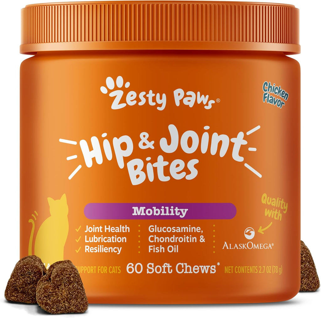 Zesty Paws Hip and Joint Bites for Cats front packaging view