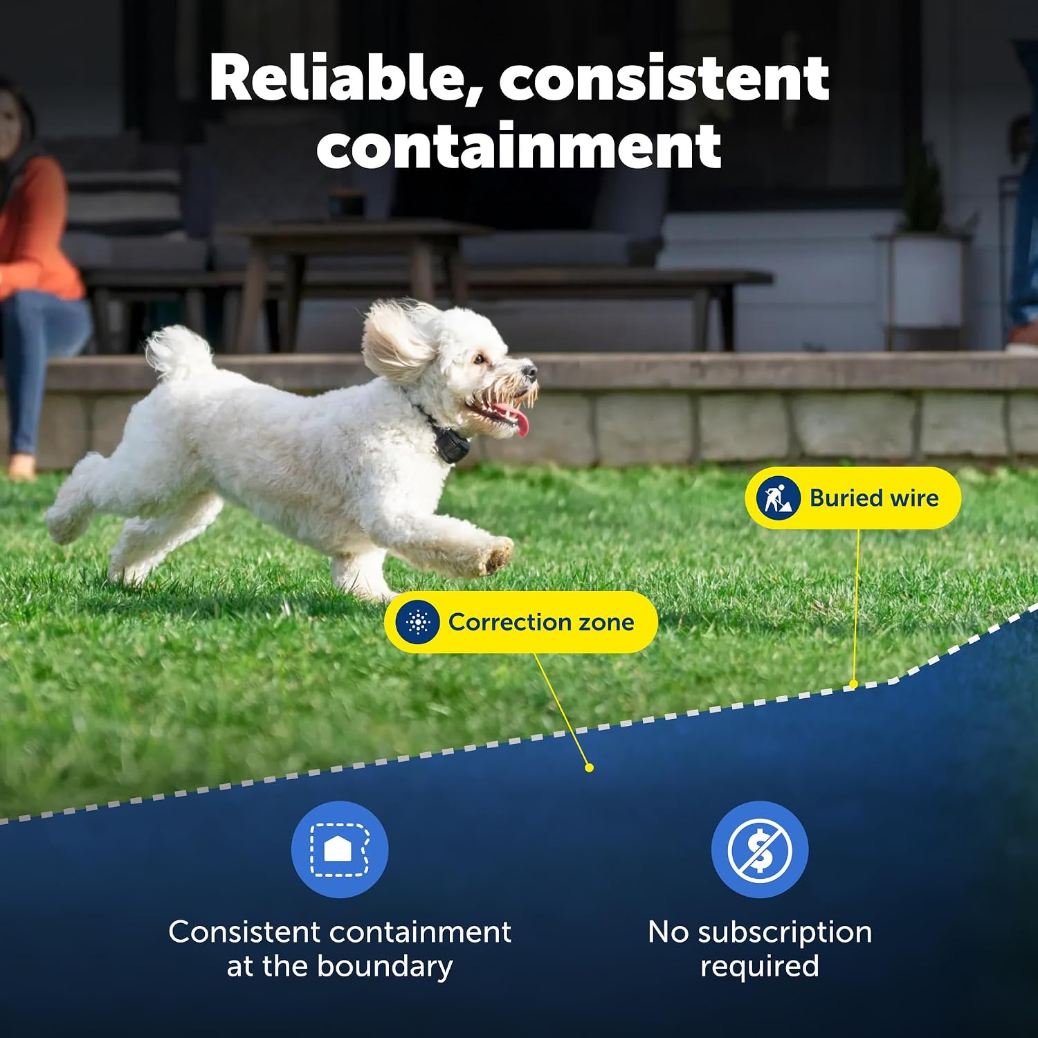 PetSafe waterproof receiver collar showing the contact points and charging port close up