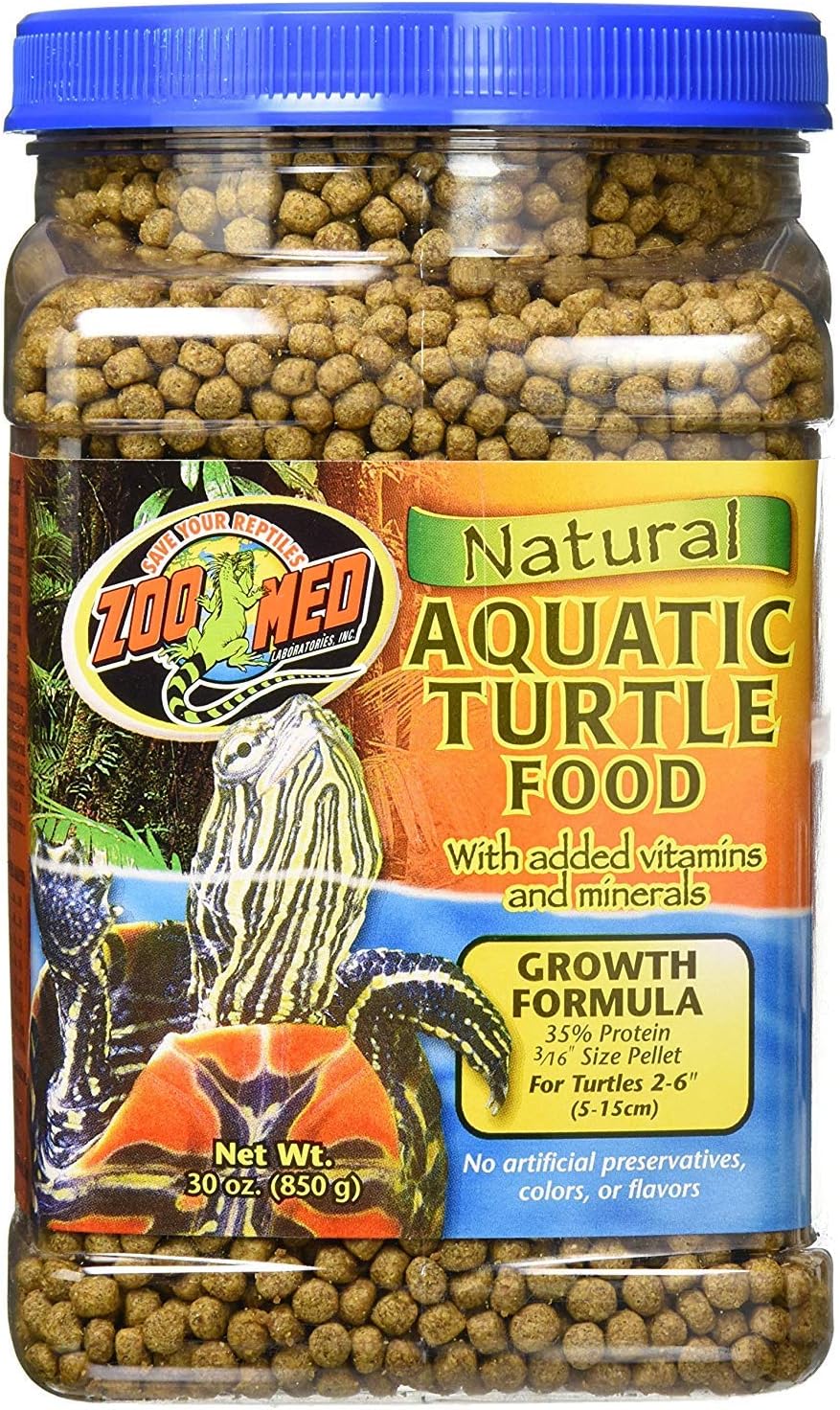 Zoo Med natural turtle food jar layout