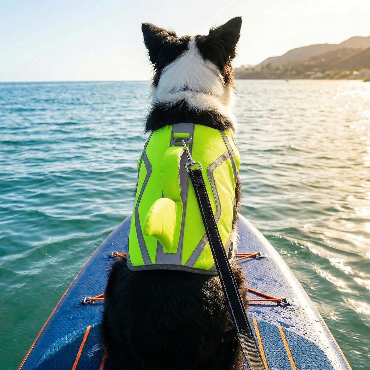 Doglay durable dog flotation vest flat layout displaying wear-resistant premium fabric.