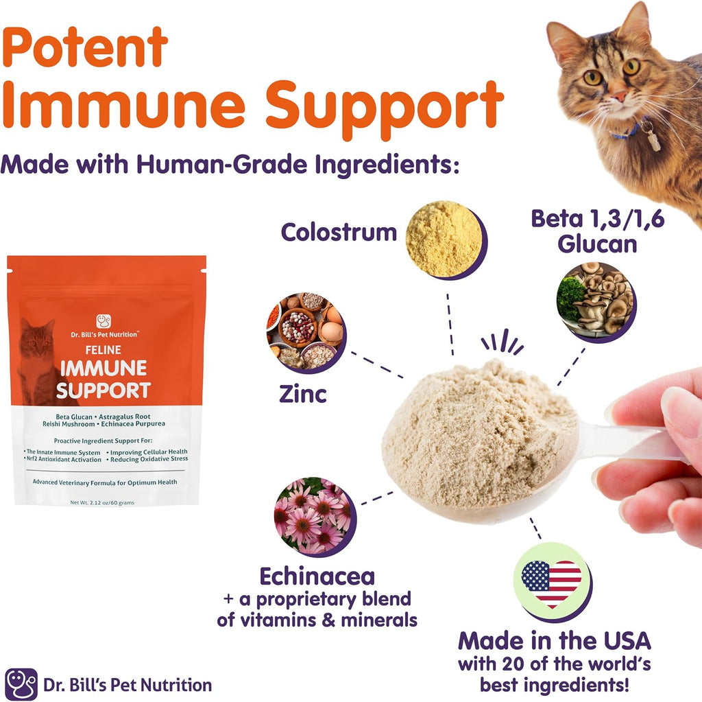 Cat health supplement for immune and digestive support