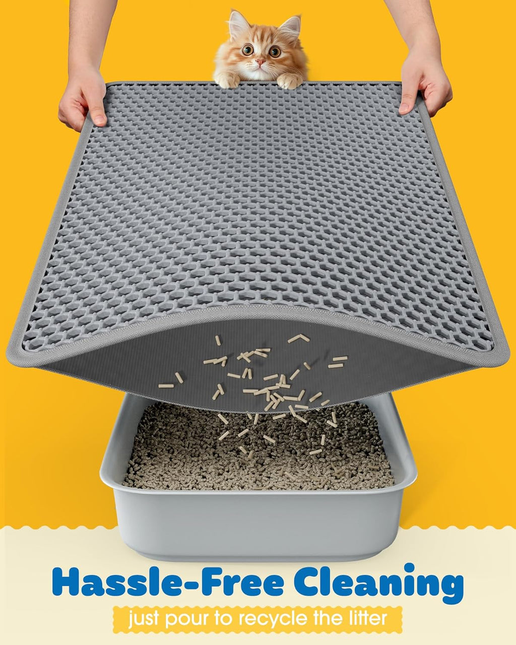 Soft premium EVA foam litter catcher mat for sensitive paws