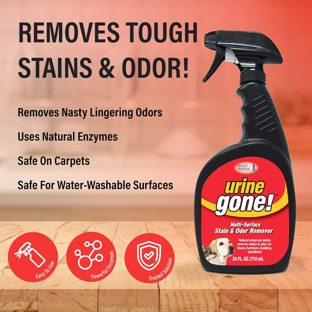 Urine Gone 24 fluid ounce bottle back label instructions
