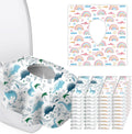Kimitimi disposable toilet seat covers forty pack front view showing the portable individual packaging.