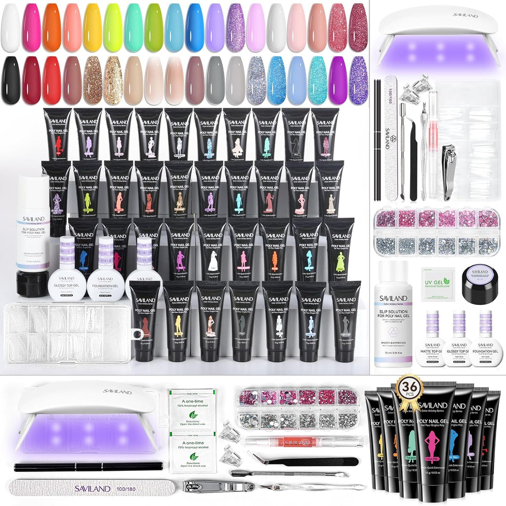 Saviland poly gel nail starter kit front view packaging