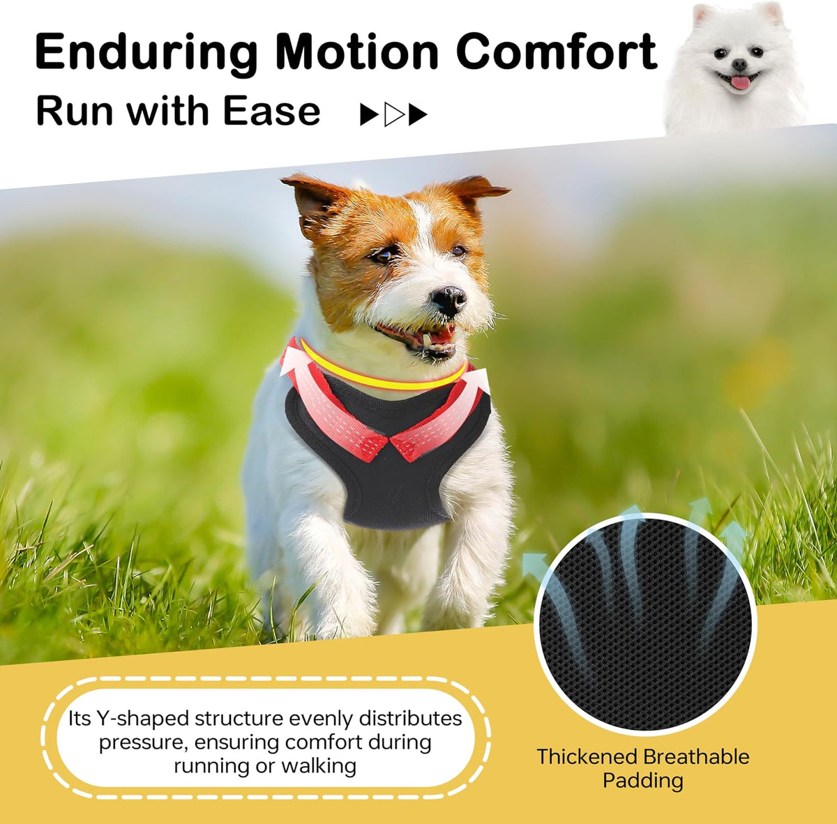 Internal breathable mesh padding of Moysoon dog harness