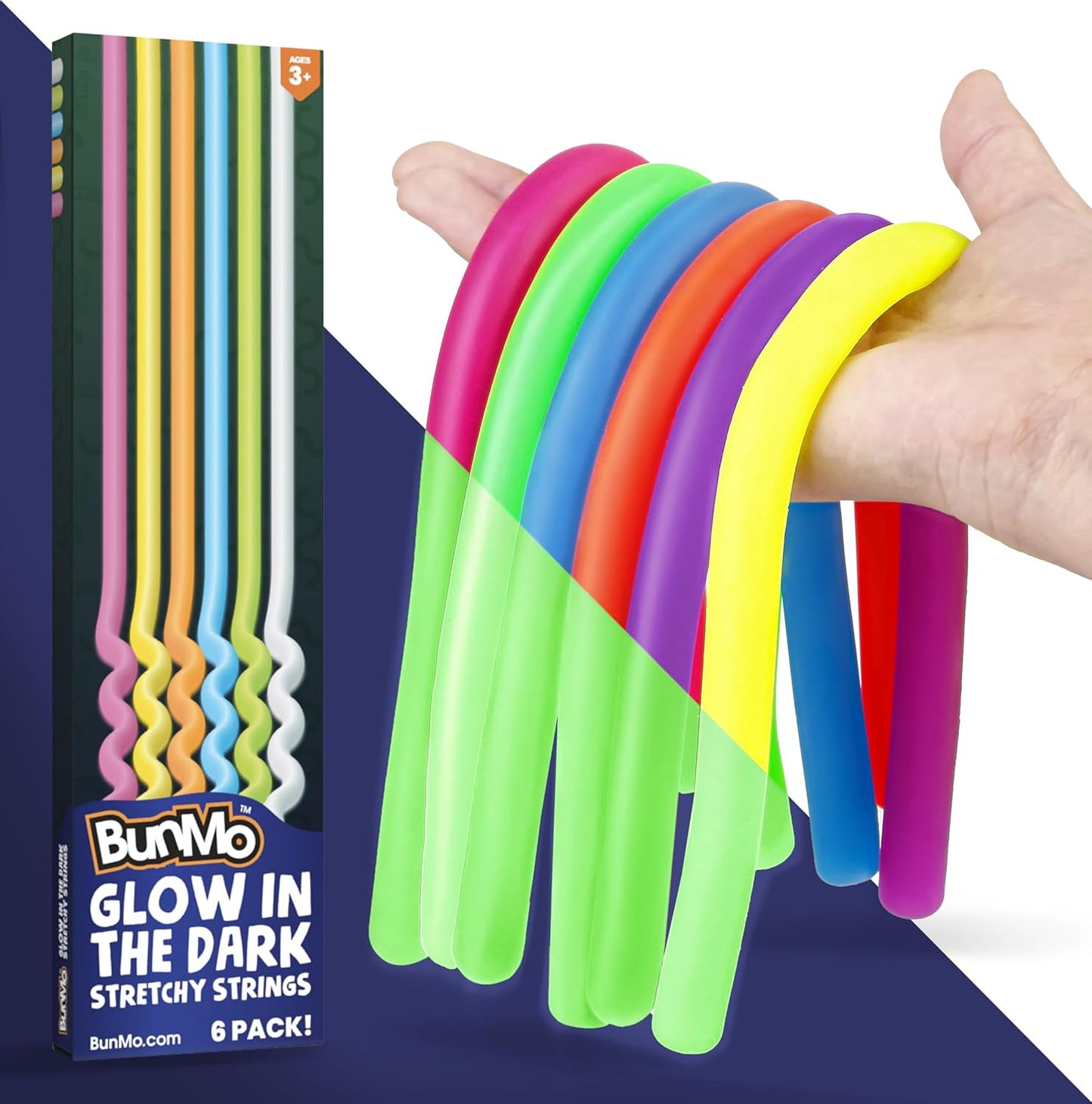 BUNMO sensory stretchy strings 6 pack front view lifestyle layout