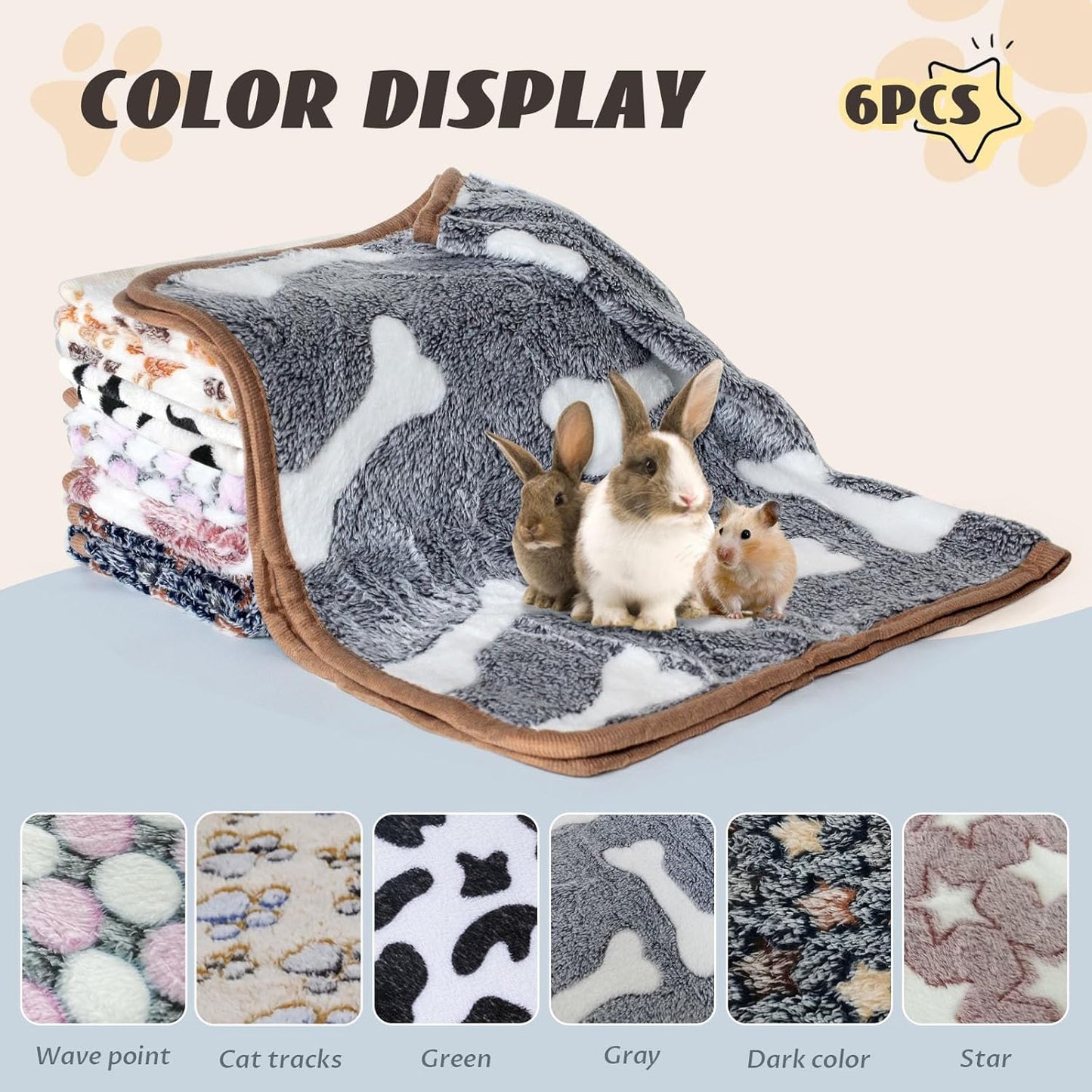 Small animal cage liners showing soft coral velvet texture