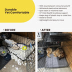 K9 Ballistics crate pad inside a wire kennel showing fit