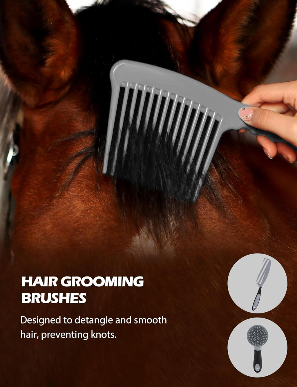 Detail view of the curry comb from the Harrison Howard grooming set.