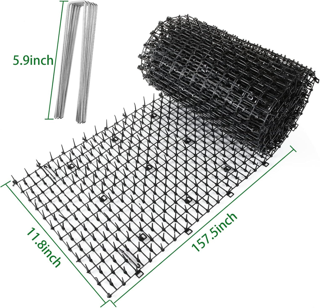 Close up view of flexible plastic spikes on Senenqu deterrent mat