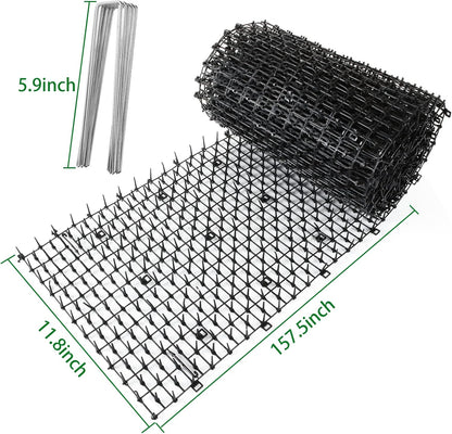 Close up view of flexible plastic spikes on Senenqu deterrent mat