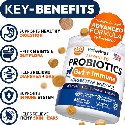 Side view of Petsology digestive enzymes for dogs