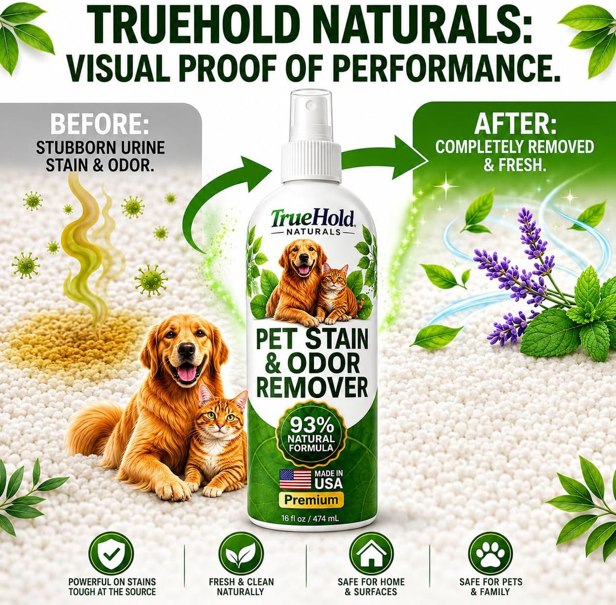 Bio enzymatic urine destroyer spray for hardwood floors and rugs