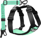 Pawaboo Dog Seat Belt Harness for Car, Dog Car Harness Seatbelt with Double Clips, Adjustable Breathable Pet Vest & Dogs Safety Tether with Elastic Bungee for Small Medium Large Pet, L, Black - Image 10