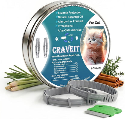 Craveit cat flea collar 2 pack packaging front view