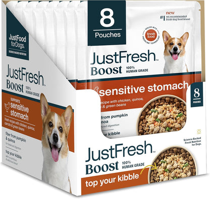 JustFoodForDogs JustFresh Boost Sensitive Stomach front packaging view