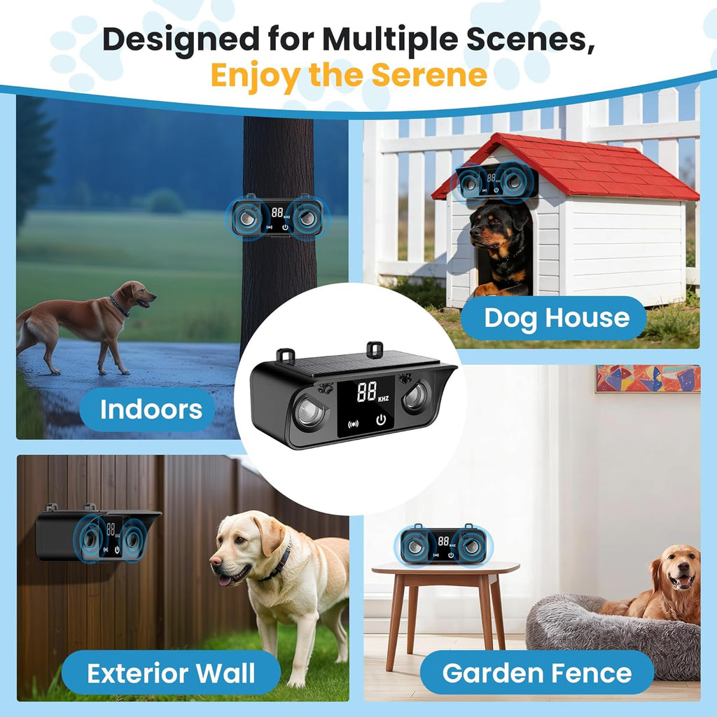 Solar Ultrasonic Dog Bark Deterrent Device, Outdoor Waterproof Anti Barking Device for Dogs with 50ft Range, Sonic Bark Deterrent for Small Medium Large Dogs for Indoor and Outside Use - Image 5