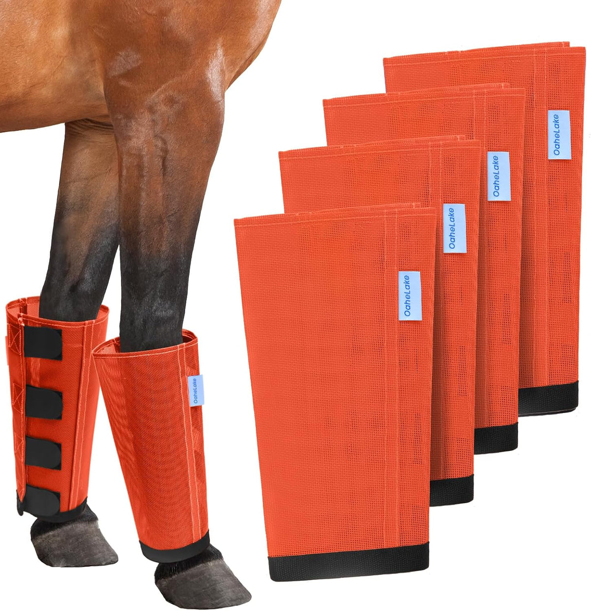 Mesh Horse Fly Boots Set of 4, Loose Fitting Leggings for Horses, Reduce Stressful Stomping, Breathable Adjustable and Universal Fit for 4 Legs, Reliable Stay Put (Blue) - Image 13