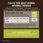 Yeast free internal flea and tick defense powder ingredients label view