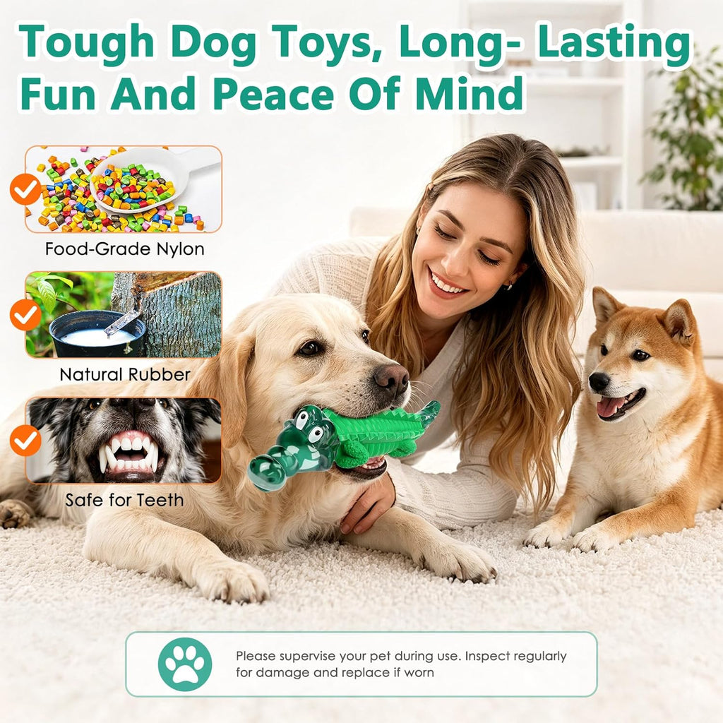Fuufome indestructible crocodile toy for aggressive chewers