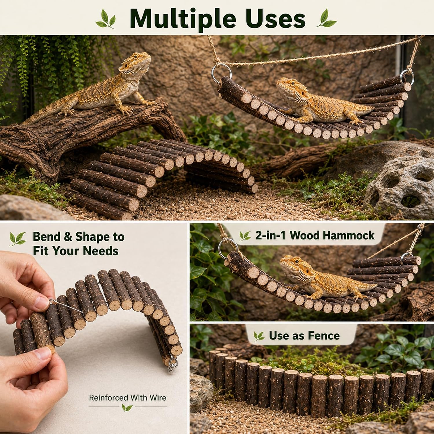 Flexible jungle vines for bearded dragon tank climbing