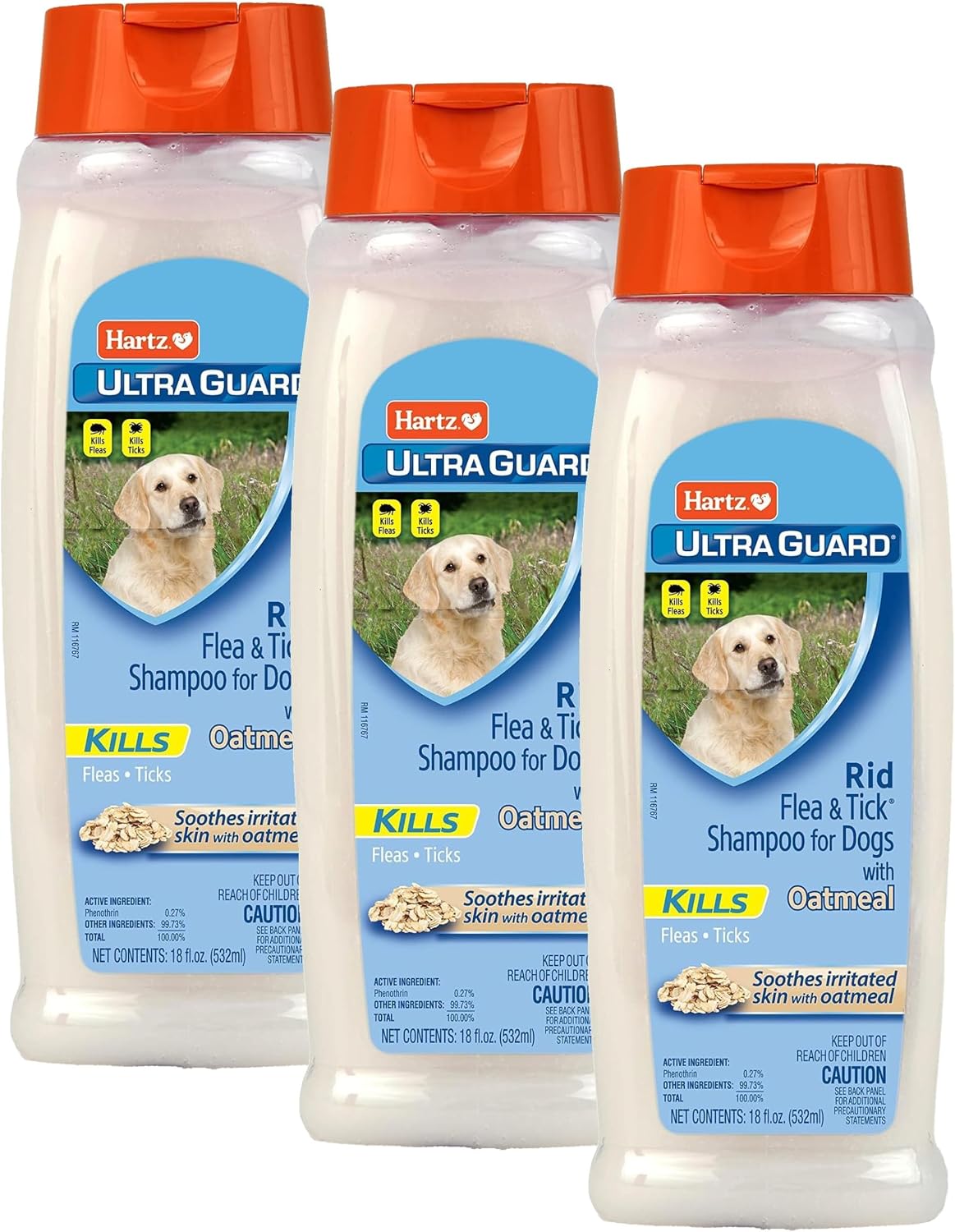 Hartz UltraGuard Rid Flea & Tick Oatmeal Dog Shampoo, 18 oz Bottle - Image 9